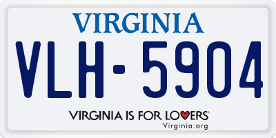 VA license plate VLH5904