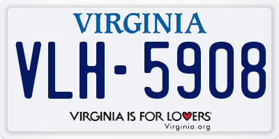 VA license plate VLH5908