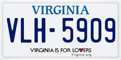 VA license plate VLH5909