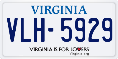 VA license plate VLH5929