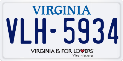 VA license plate VLH5934