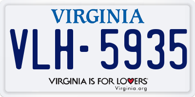 VA license plate VLH5935