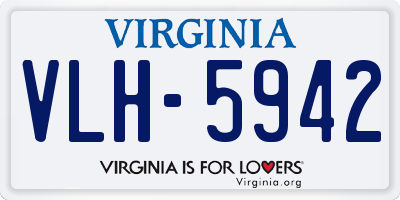 VA license plate VLH5942