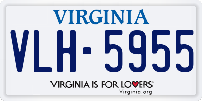 VA license plate VLH5955