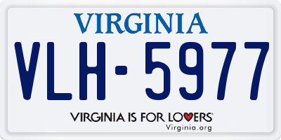 VA license plate VLH5977