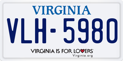 VA license plate VLH5980