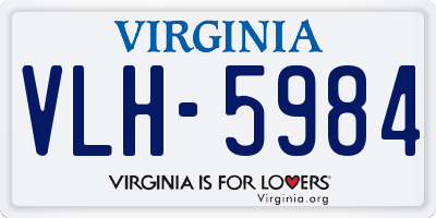 VA license plate VLH5984