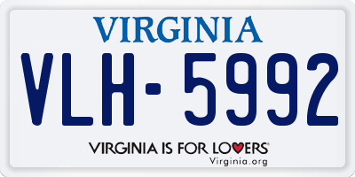 VA license plate VLH5992
