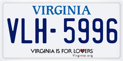 VA license plate VLH5996