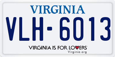 VA license plate VLH6013