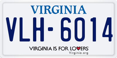 VA license plate VLH6014