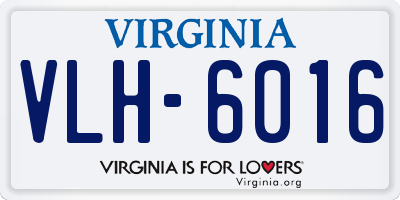 VA license plate VLH6016