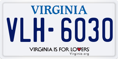 VA license plate VLH6030