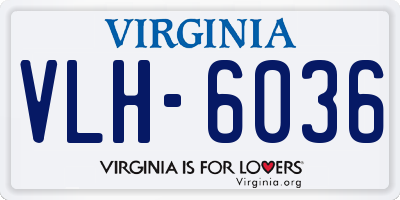 VA license plate VLH6036