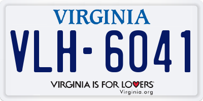 VA license plate VLH6041
