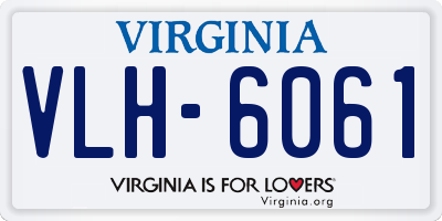 VA license plate VLH6061