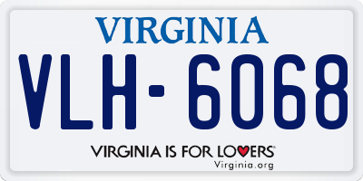 VA license plate VLH6068