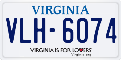 VA license plate VLH6074
