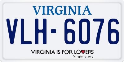 VA license plate VLH6076