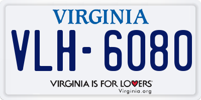 VA license plate VLH6080