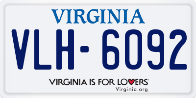 VA license plate VLH6092