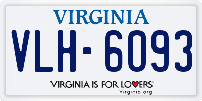 VA license plate VLH6093