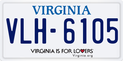 VA license plate VLH6105