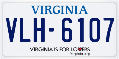 VA license plate VLH6107