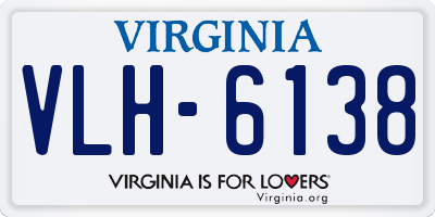 VA license plate VLH6138