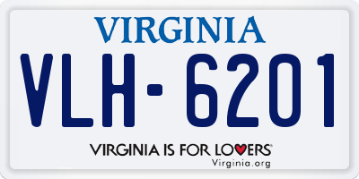 VA license plate VLH6201