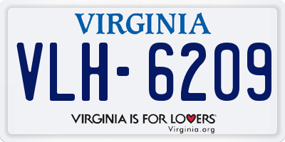 VA license plate VLH6209