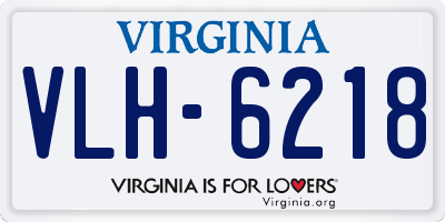 VA license plate VLH6218