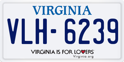 VA license plate VLH6239