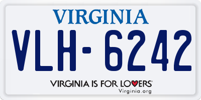 VA license plate VLH6242