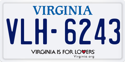 VA license plate VLH6243
