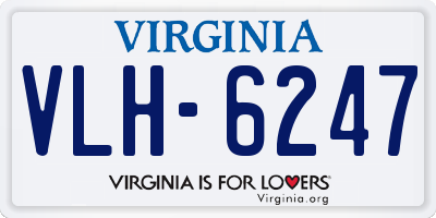 VA license plate VLH6247
