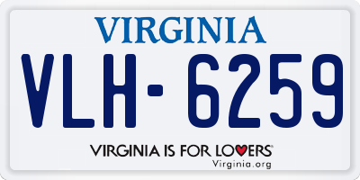 VA license plate VLH6259