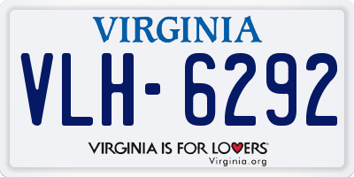 VA license plate VLH6292