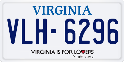 VA license plate VLH6296