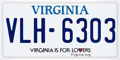 VA license plate VLH6303