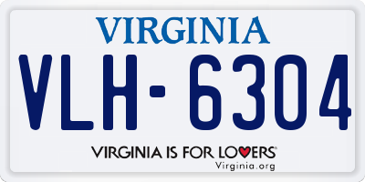 VA license plate VLH6304