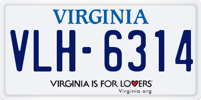 VA license plate VLH6314