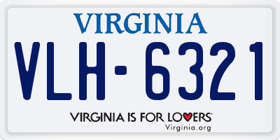 VA license plate VLH6321