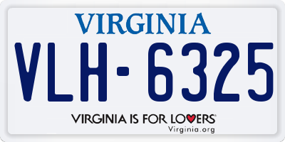 VA license plate VLH6325