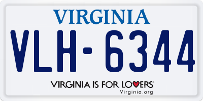 VA license plate VLH6344