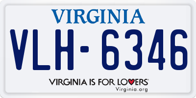 VA license plate VLH6346