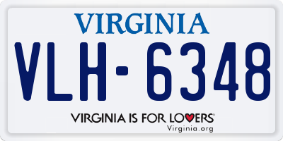 VA license plate VLH6348