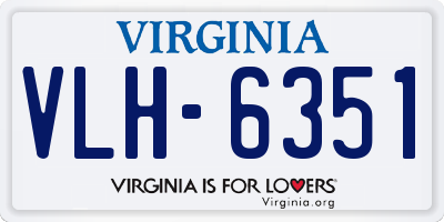VA license plate VLH6351