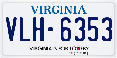 VA license plate VLH6353