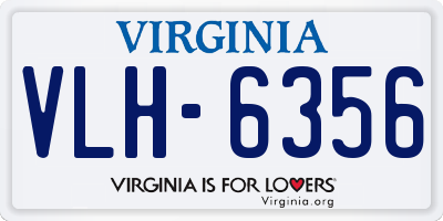 VA license plate VLH6356